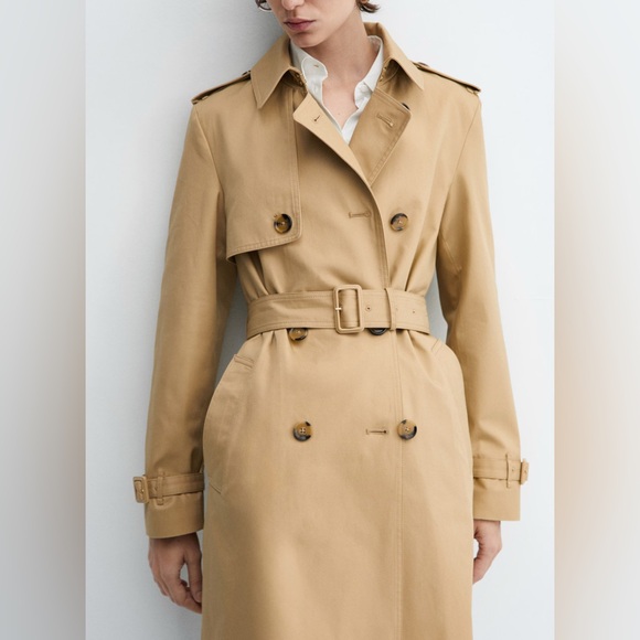 MANGO Classic Tan Trench Coat - Picture 1 of 2